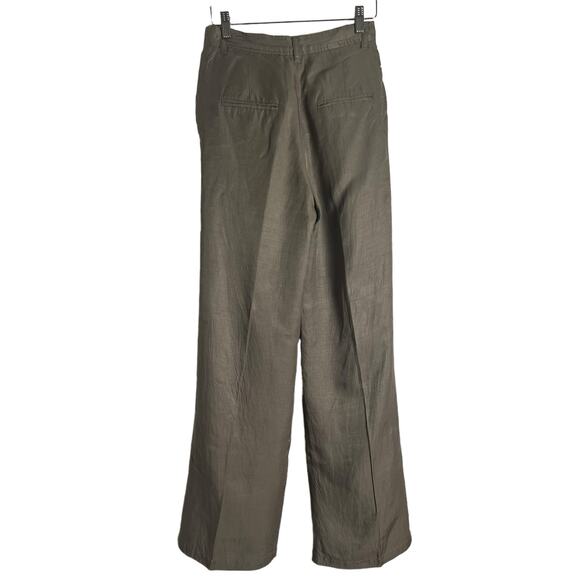 Anine Bing Carrie Pleated Wide Leg Linen High Waist Trouser Pants Size XS - Picture 12 of 15